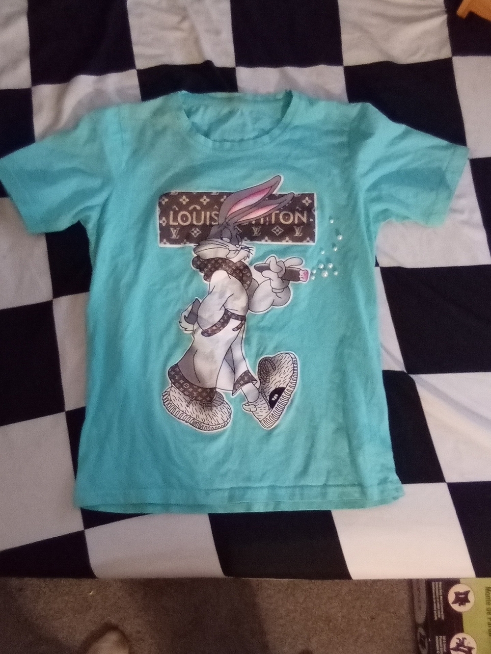 Louis Vuitton Aqua Graphic Bunny Logo Short Sleeve Tee